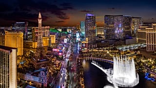 The Las Vegas strip at nighttime