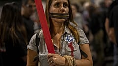 A jeruzsálemi tüntetés egyik résztvevője