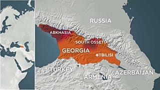 La mappa del confine tra Georgia e Ossezia del Sud.