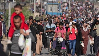 Fuite des Palestiniens de Gaza city vers le Sud de la bande de Gaza, le 8 novembre 2023.