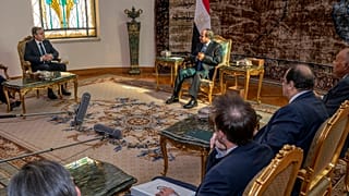 Mısır Devlet Başkanı Abdülfettah el Sisi 15 Ekim'de ABD Dışişleri Bakanı Antony Blinken ile biraraya geldi