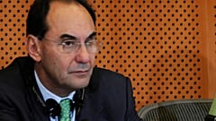 The Vice-President of the European Parliament Alejo Vidal-Quadras from Spain meets the media at the European Parliament in Brussels, Belgium.