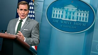 El portavoz de Seguridad Nacional de la Casa Blanca, John Kirby, durante una rueda de prensa en la Casa Blanca el 8 de noviembre