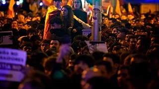 Manifestation contre les socialistes de Pedro Sanchez et l'accord d'amnistie conclu avec les séparatistes catalans, Madrid, 9/11/2023