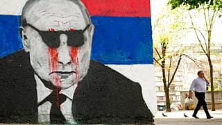 Антипутинский мурал в Белграде, Сербия, 7 мая 2022 года.