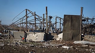 Une maison détruite par les frappes russes