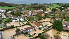 Inundações nos arredores da cidade de Montcravel, no departemento francês de Pas-de-Calais, esta sexta-feira.