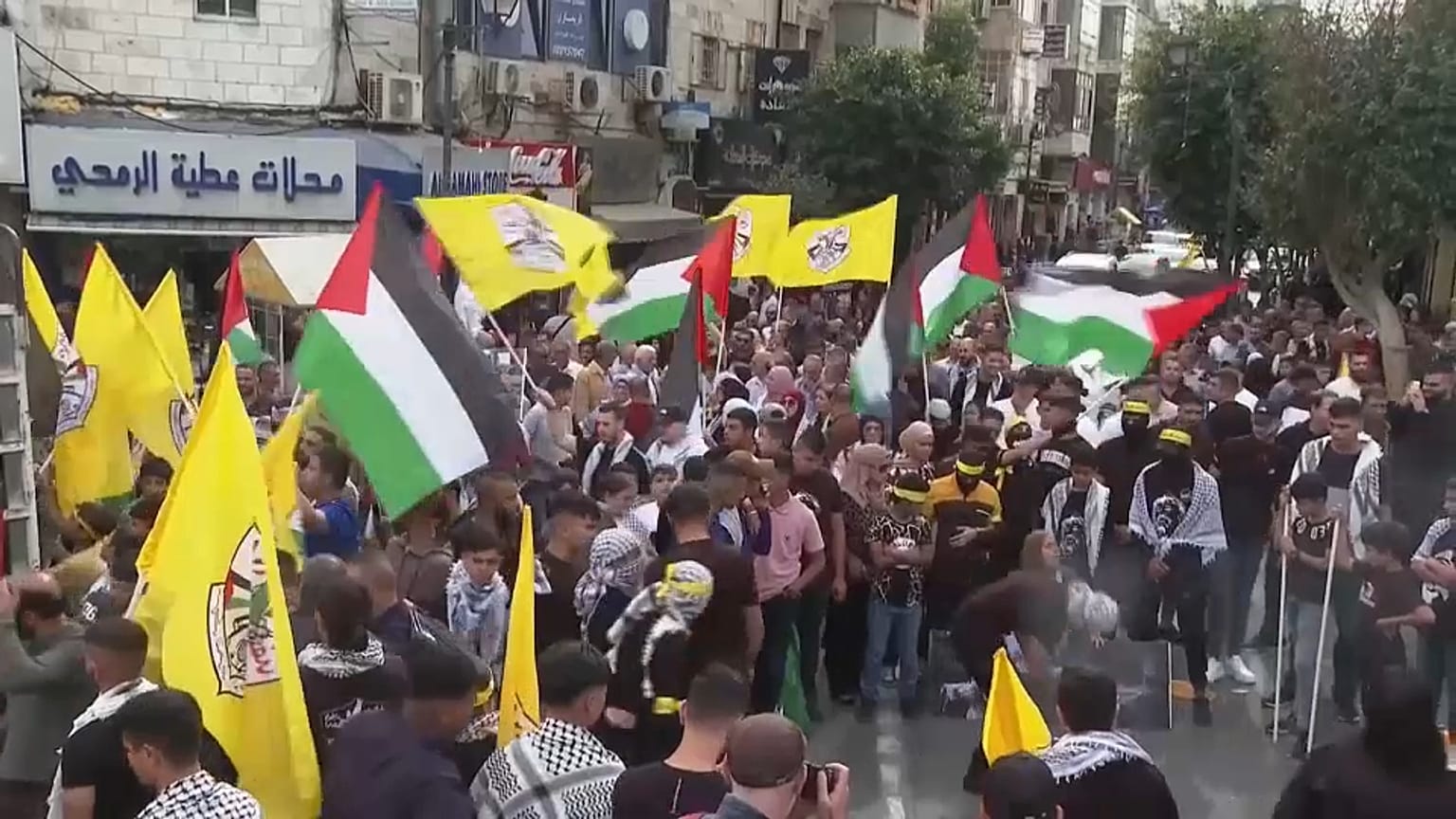 المظاهرة  في رام الله
