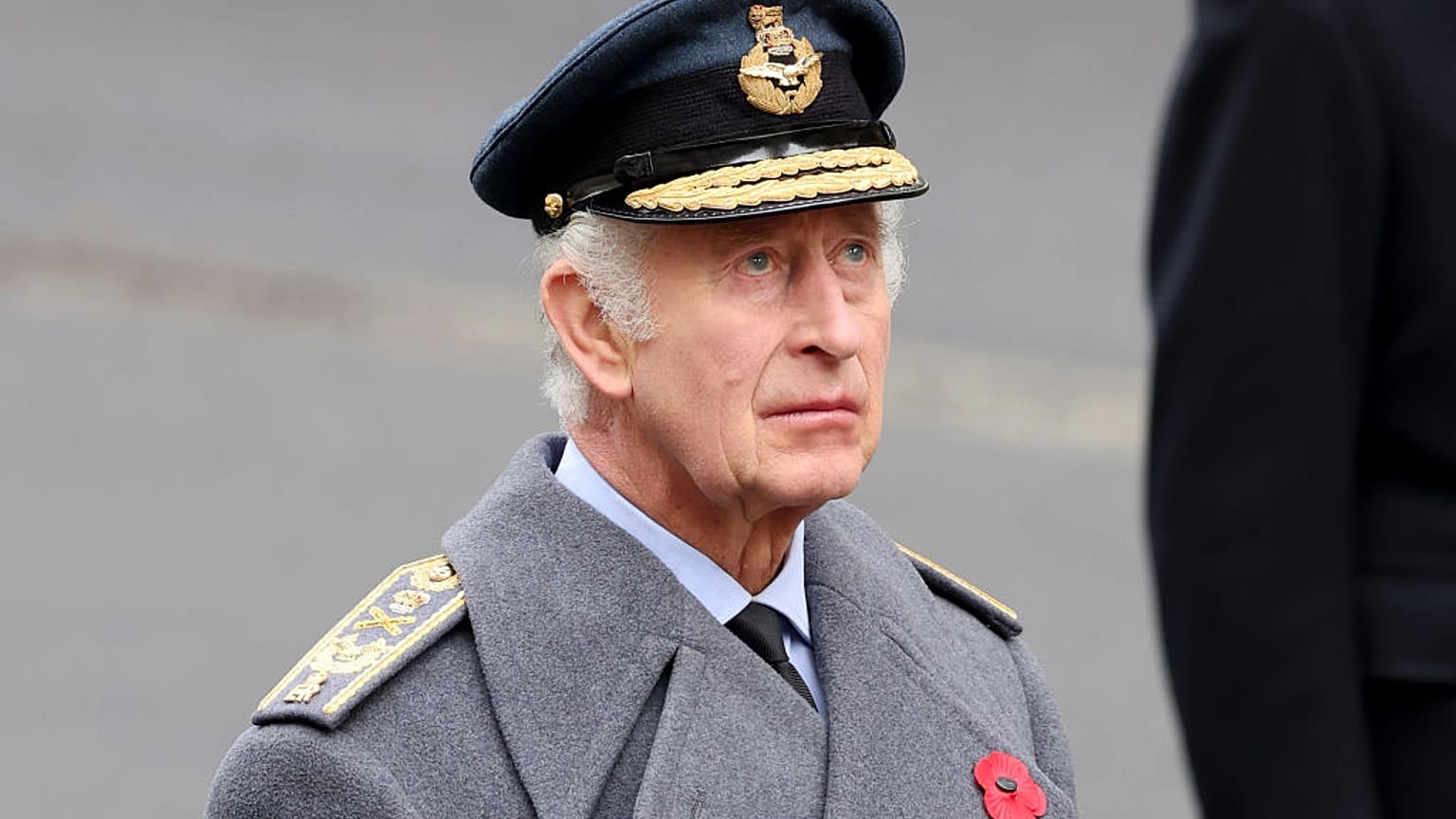 King Charles III during the National Service of Remembrance at The Cenotaph on Sunday