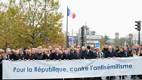 Marsch gegen Antisemitismus in Paris am 12. November 2023