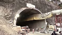 Il tunnel parzialmente crollato. 