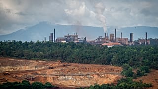A general view shows a nickel mine operated by nickel mining company Vale Indonesia in Sorowako on July 28, 2023.