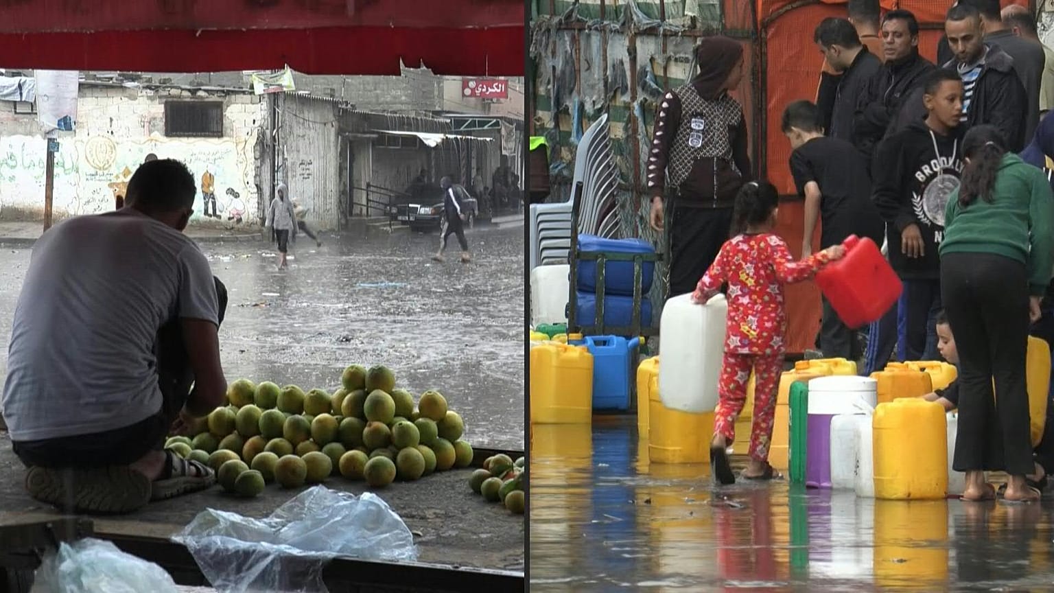 Winter rains heap more misery on people in southern Gaza