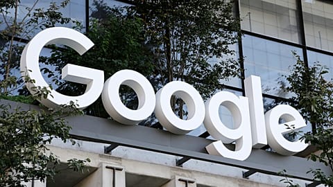 A Google sign in New York. Sept. 6, 2023.