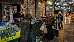 A woman shops at the Mahane Yehuda market in Jerusalem, Monday, November 13, 2023.