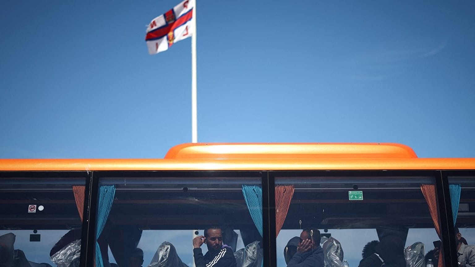 Des migrants à Dungeness dans les sud-est de l'Angleterre, 16 août 2023. 