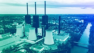 Steam leaves a cooling tower of the Lichterfelde gas-fired power plant in Berlin, 2022