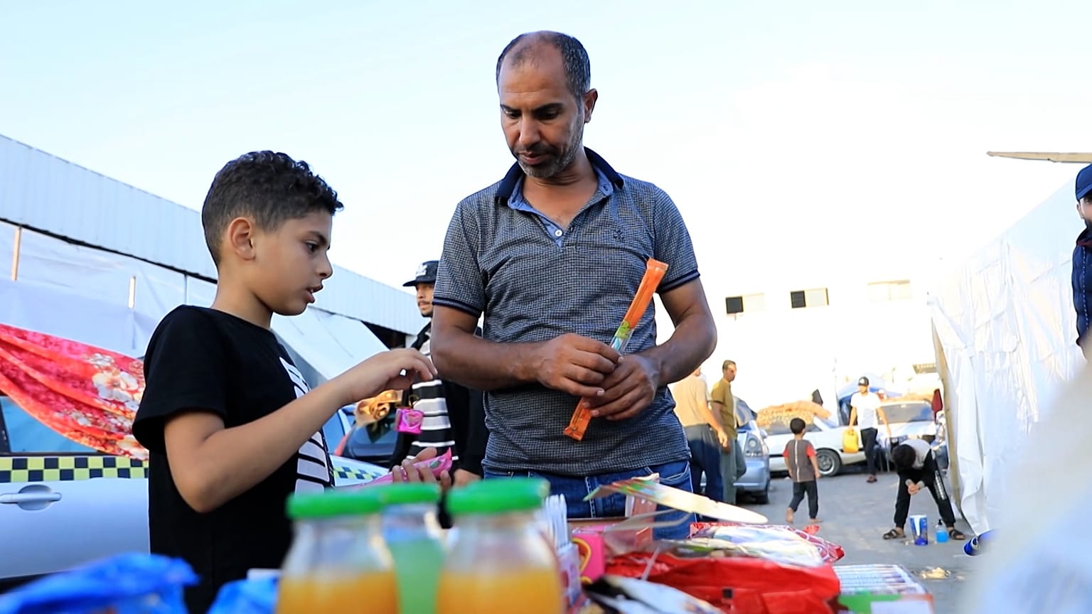 Iyad Al-Habal and his and his son. 