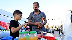 Iyad Al-Habal and his and his son. 