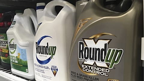 Containers of Roundup sit on a store shelf on Feb. 24, 2019, in San Francisco.