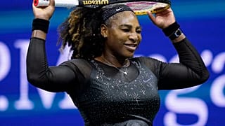 Serena Williams, of the United States, reacts during a match at the U.S. Open tennis championships, Sept. 2, 2022