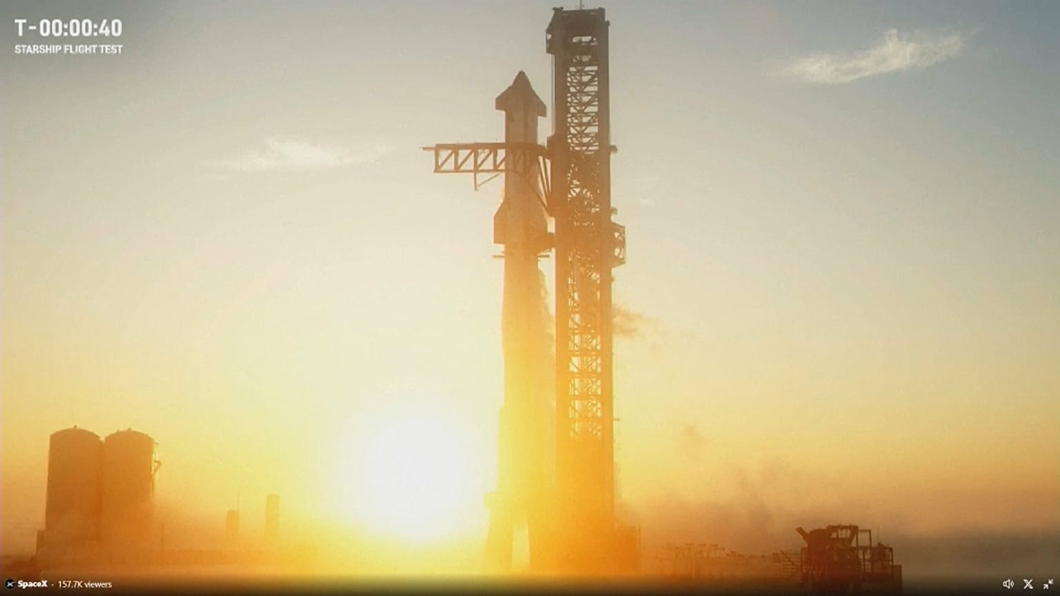 A Starship a kilövőálláson 2023. november 18-án
