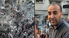 فلسطيني يشارك في عملية البحث وهو في حالة من الصدمة والذهول