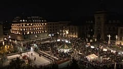 Blick vom Riesenrad auf den Markt.