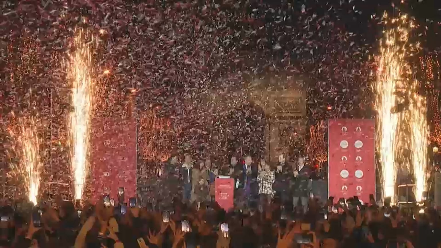 Christmas lights inaugurated on the Champs-Elysees in Paris 
