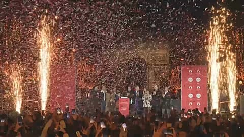Christmas lights inaugurated on the Champs-Elysees in Paris 