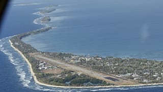 Funafuti, Tuvalu fő szigete repülőgépből nézve