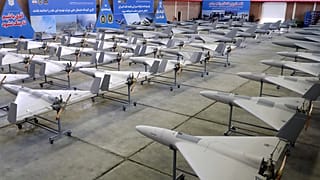 Imagem divulgada através do sítio Web oficial do exército iraniano na quinta-feira, 20 de abril de 2023, de drones fabricados no Irão