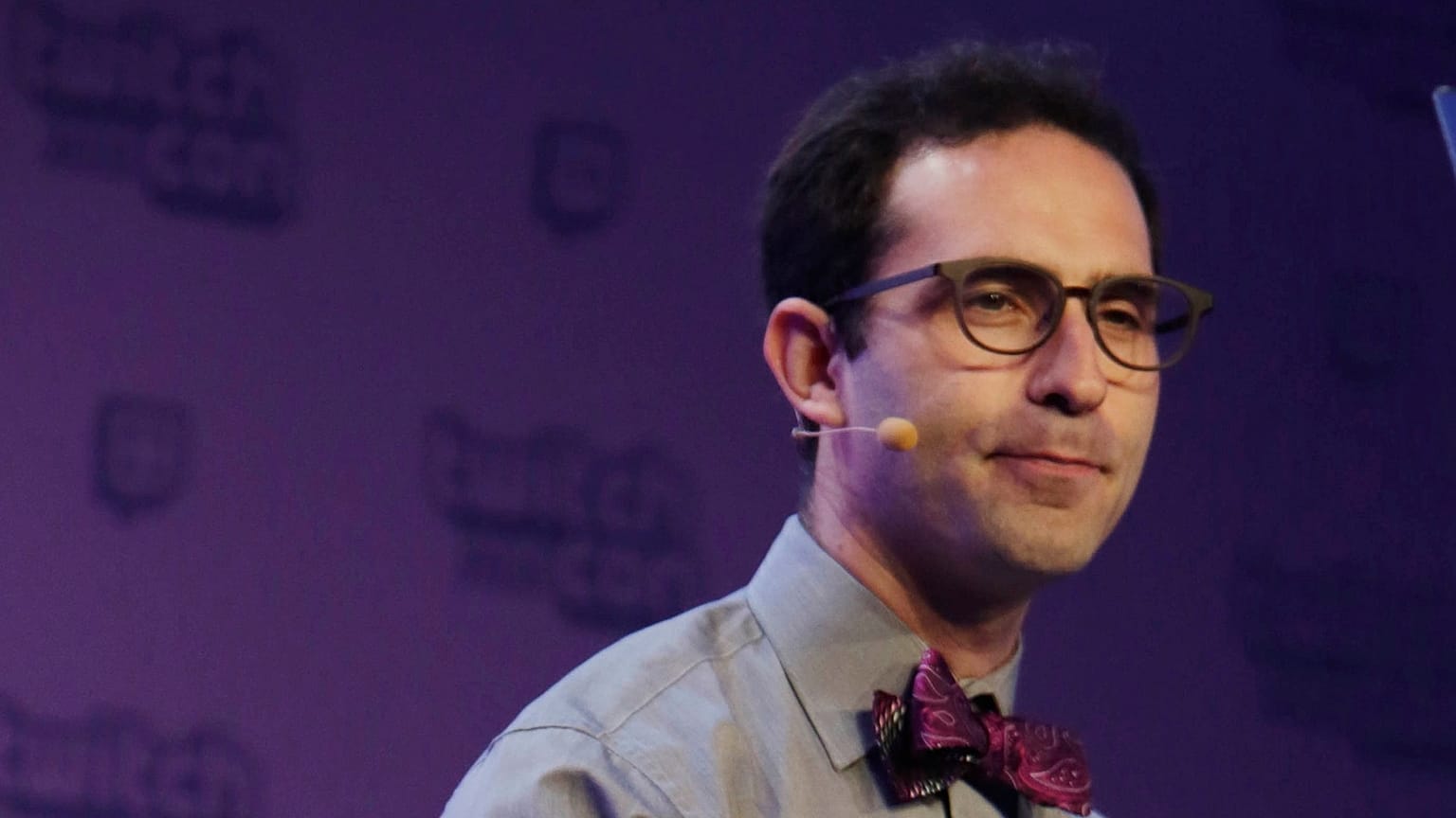 Then-Twitch CEO Emmett Shear speaks during the keynote address during Twitchcon at Moscone West in San Francisco on September 25, 2015.