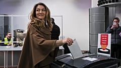 Dilan Yesilgoz-Zegerius, leader of the People's Party for Freedom and Democracy, known by Dutch acronym VVD, casts her ballot in Amsterdam, Netherlands, Wednesday, Nov. 22, 20