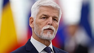 Czech Republic's President Petr Pavel delivers a speech at the European Parliament, Wednesday, Oct. 4, 2023 in Strasbourg, eastern France.