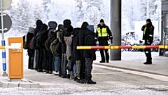 Migranten an der Grenze zu Russland, in Salla, Finnland