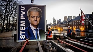 Cartaz de Geert Wilders, arredores de Binnenhof