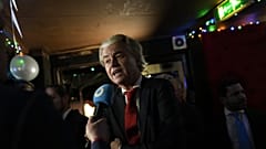 A holland Szabadságpárt (PVV) vezetője a választási győzelem után 