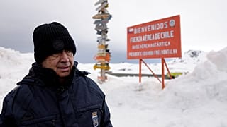 United Nations Secretary-General Antonio Guterres stands outside the Chilean Eduardo Frei Air Force Base in King George Island, Antarctica, Thursday, Nov. 23, 2023.