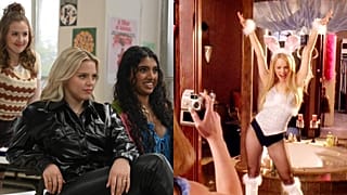Reneé Rapp as Regina in the upcoming 2024 Mean Girls music movie and Rachel McAdams as Regina in the 2004 Movie. 