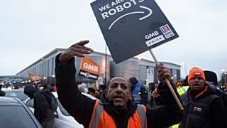 İngiltere'de Amazon protestosu