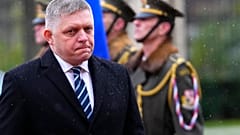 Slovakia's Prime MInister Robert Fico arrives to meet with Czech Republic's Prime Minister Petr Fiala in Prague, Czech Republic, Friday, Nov. 24, 2023