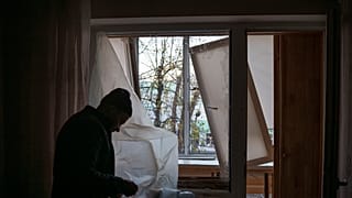 Az egyik kijevi dróntámadás után