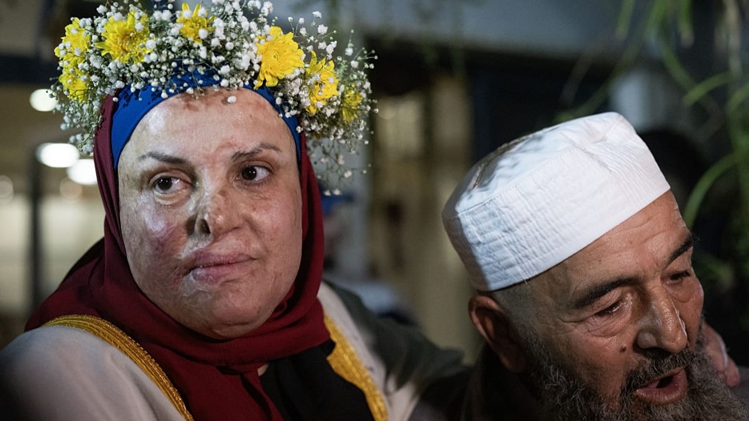Una mujer palestina en el canje entre Israel y Hamás.