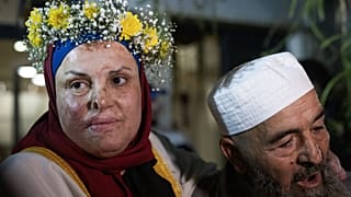 Una mujer palestina en el canje entre Israel y Hamás.