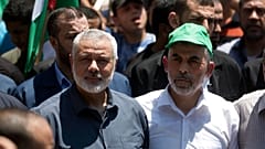 İsmail Haniye (solda) ve Yahya Sinvar, Gazze, 26 Haziran 2019.