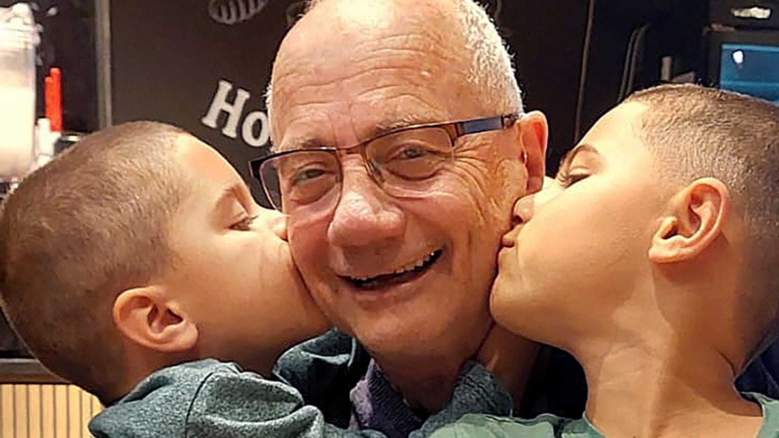  Luis Har with two of his grandchildren in Israel. Har is one of the hostages taken during the attack by Hamas on Oct. 7, 2023. 