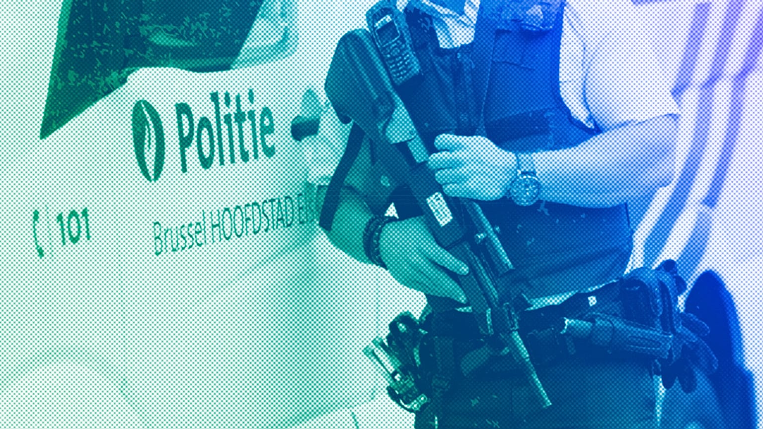 Police secure an area prior to a media conference in Brussels, August 2016