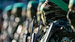جنگجویان حماس، در باریکه غزه. عکس سال ۲۰۲۱ میلادی