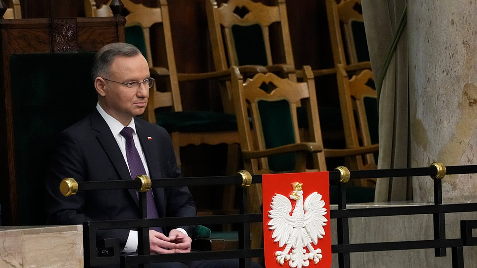 Poland's President Andrzej Duda attends the first session of the lower house, or Sejm, of the newly-elected parliament in Warsaw, Poland